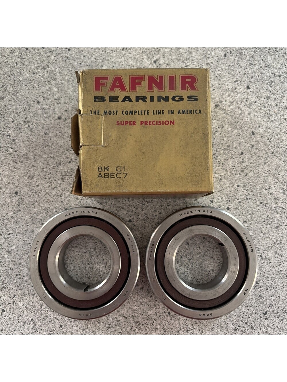MM90EX CR DU 250 MAX-RPM-900 Fafnir Super Precision ABEC 7 Bearing Set NOS